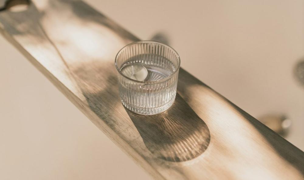 Close-up of a polished brass fixture