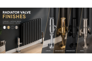 Chrome, antique brass, brushed and black nickel radiator valve finishes compared