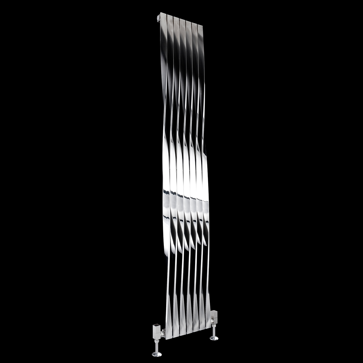 Aeon Twister Brushed and Polished Steel Radiator 1800mm high x 310mm wide