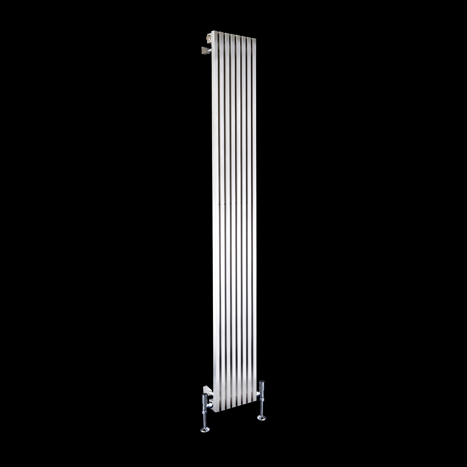 Cubo Brushed Steel Single Panel Radiator 1800mm high x 230mm wide