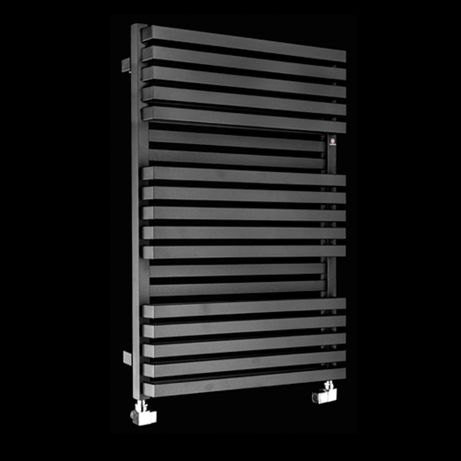 Terma Quadrus Bold Black High Output Double Heated Towel Rail 870mm high x 600mm wide