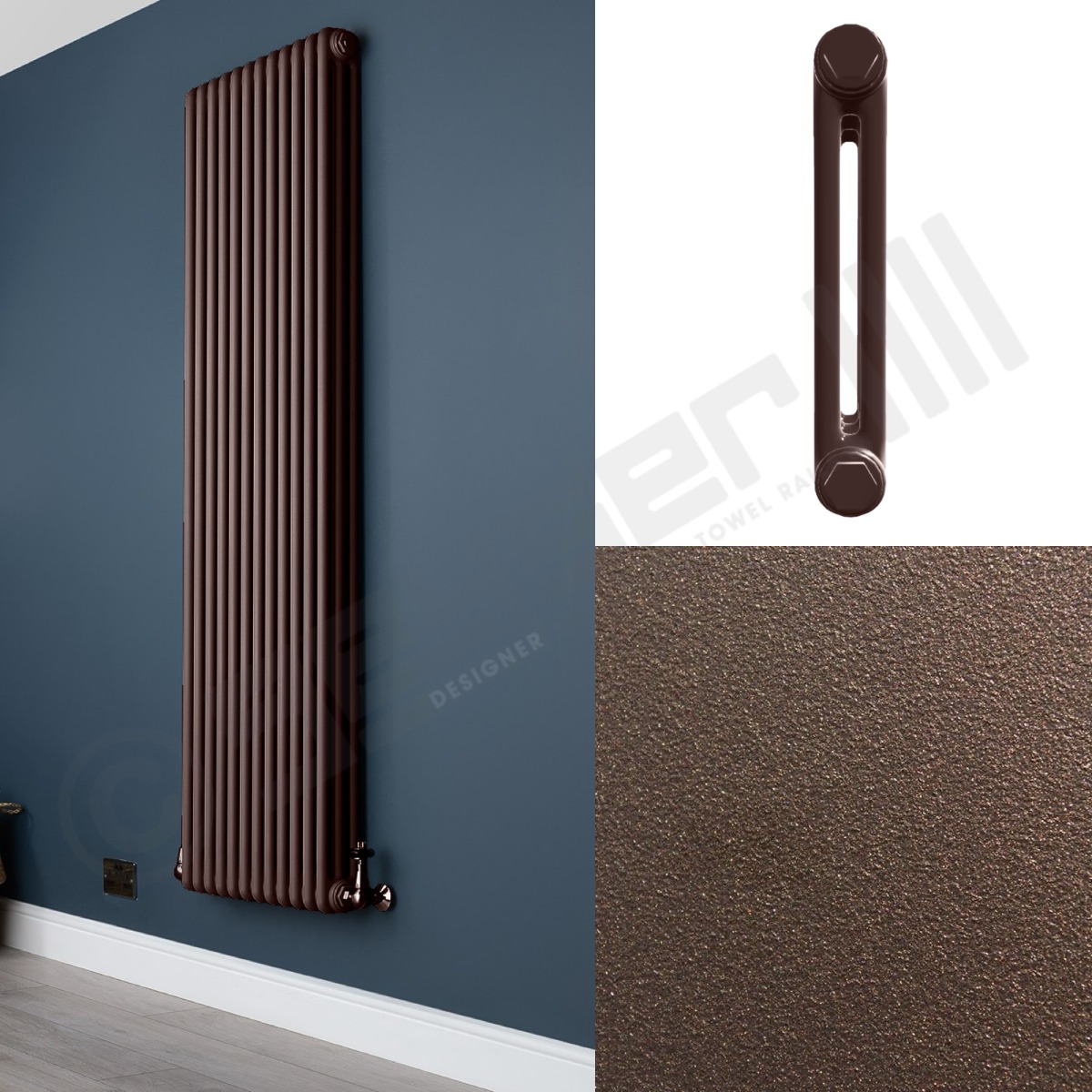 2 Column Chocolate Brown Tall Radiator