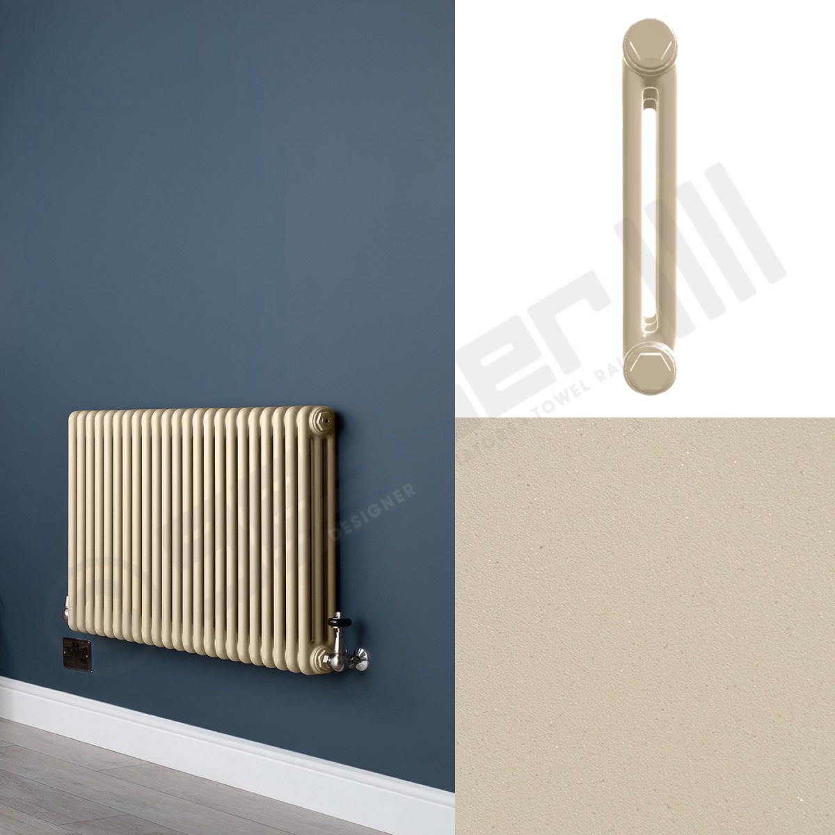 2 Column Cream Living Room Radiator