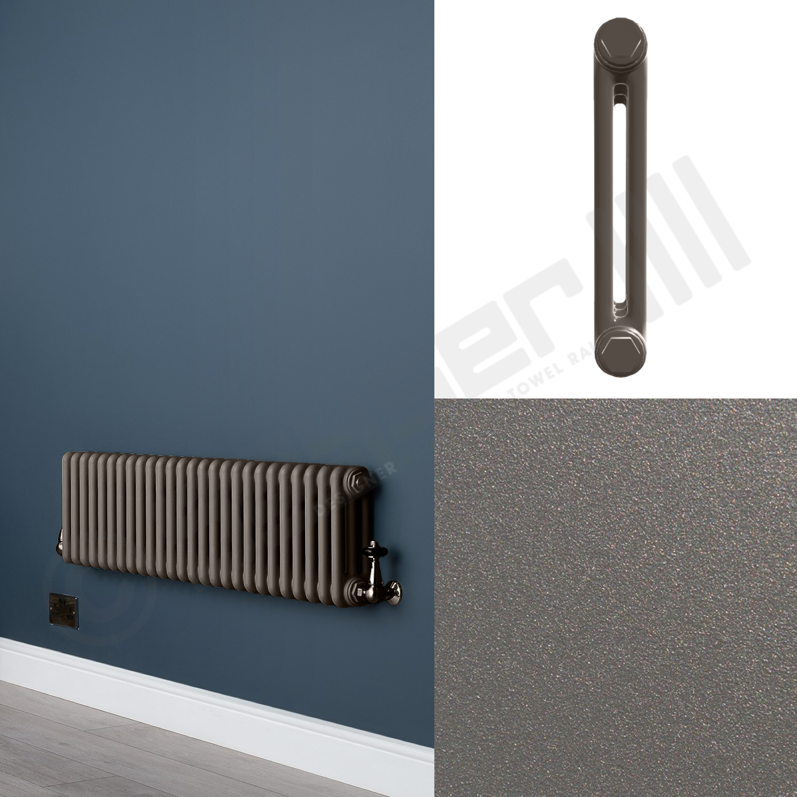 2 Column Low Level Mid Grey Radiator