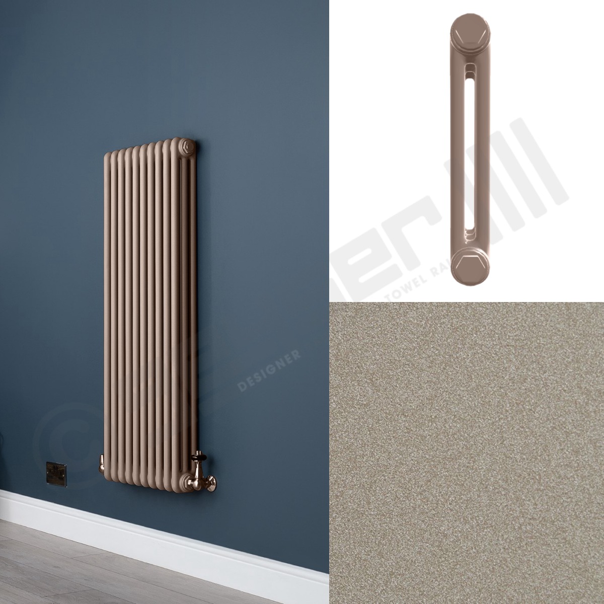 Custom 2 Column 1500mm High Sand Brown Radiators