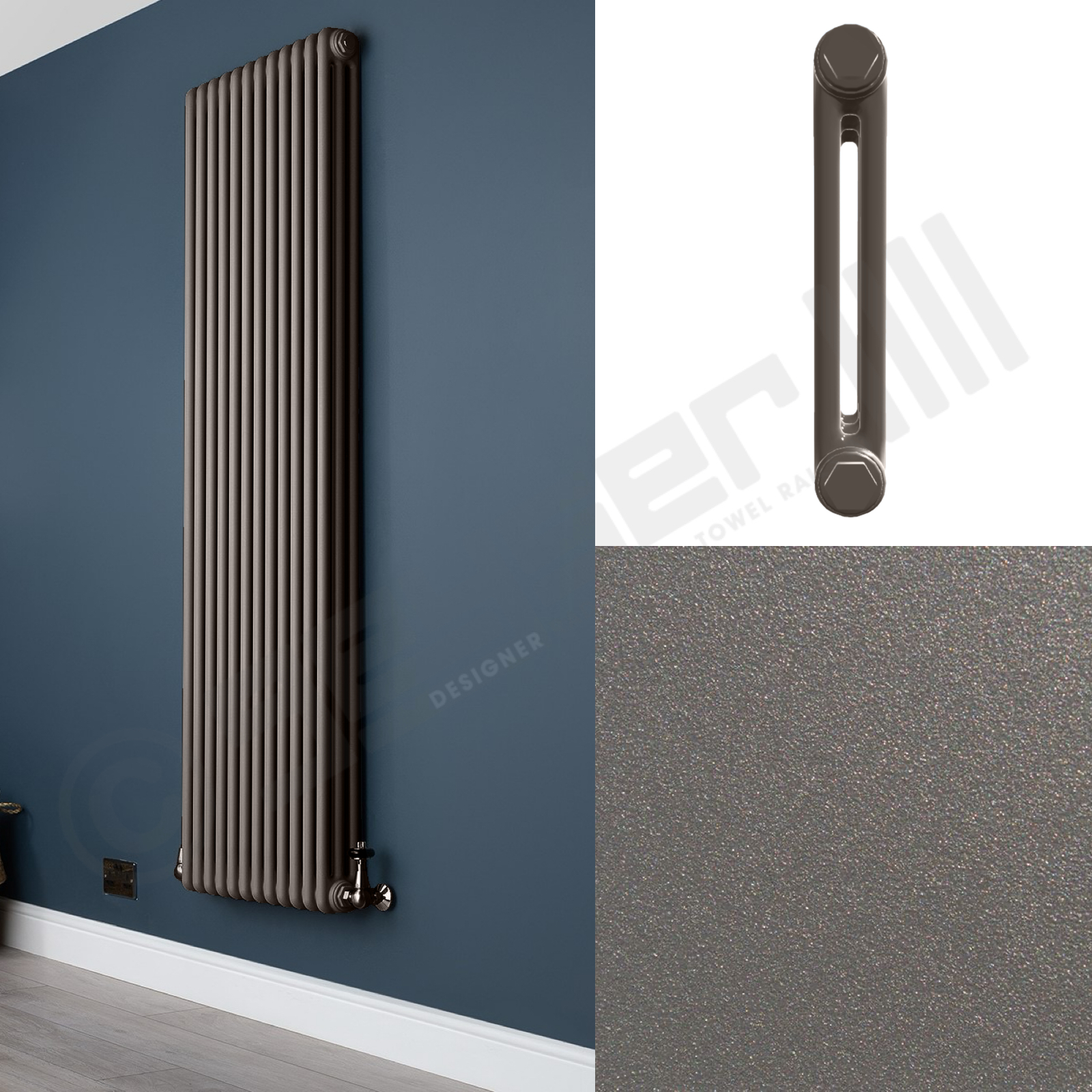 2 Column Mid Grey Tall Radiator