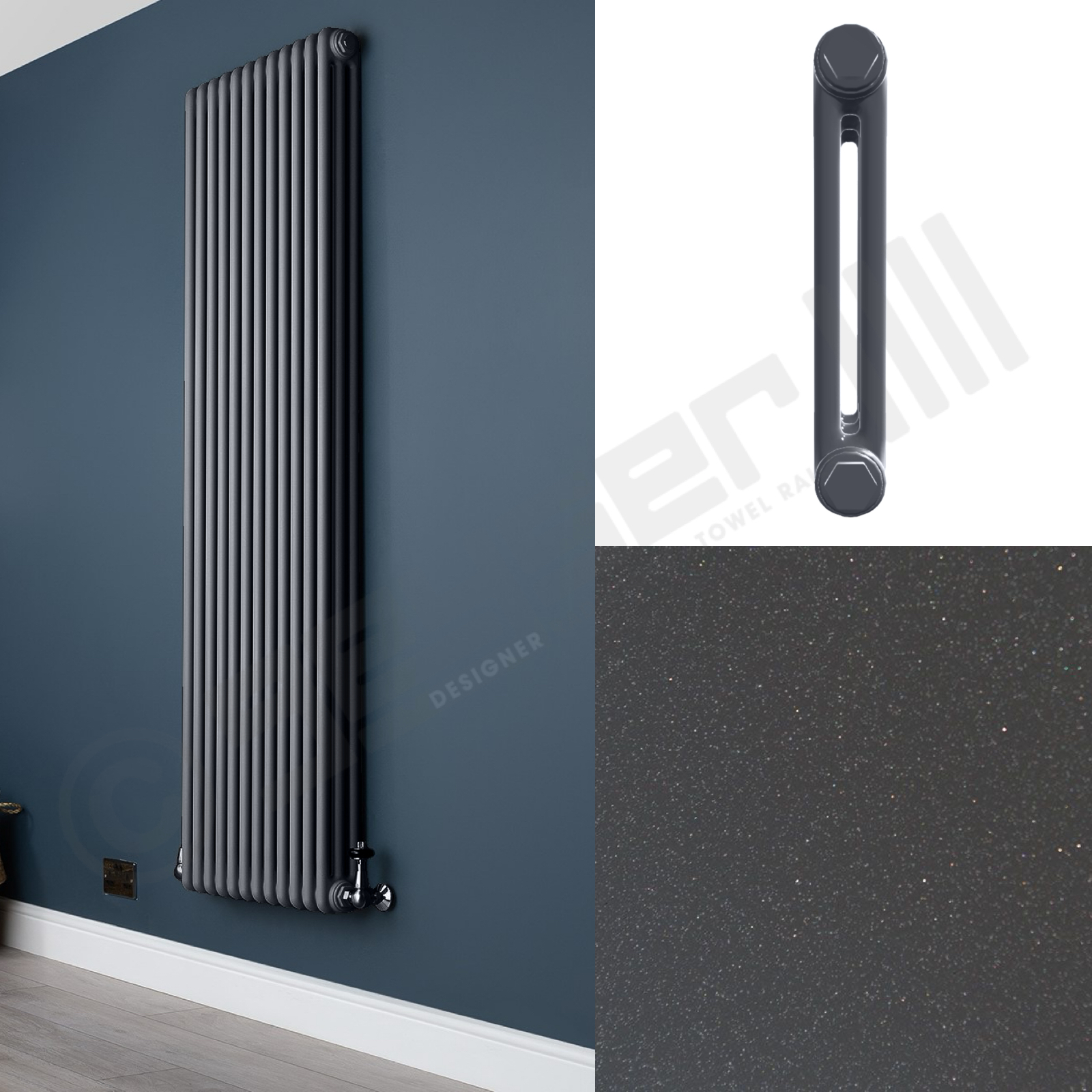 2 Column Gun Metal Grey Tall Radiator