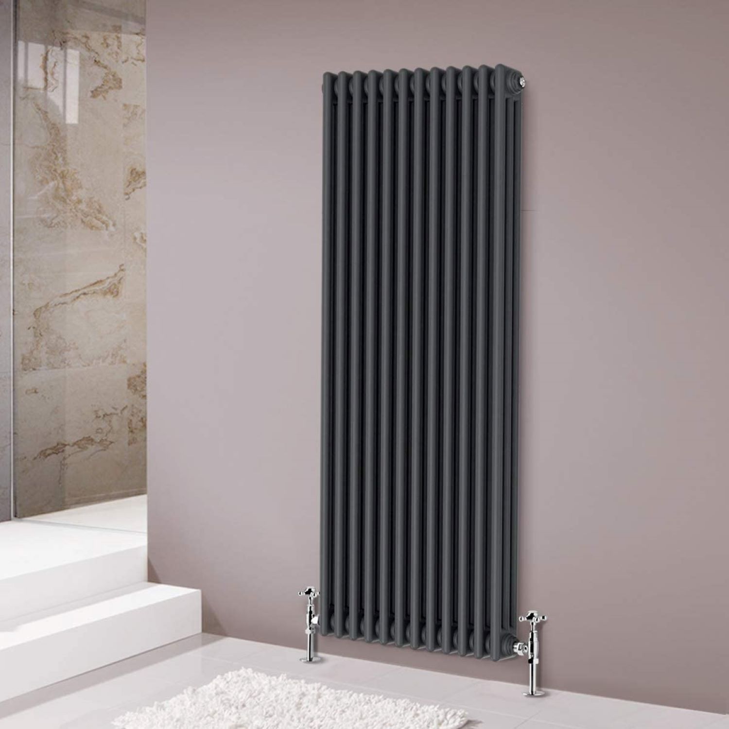 Old Style Anthracite Traditional 3 Column 1800mm x 288mm Radiator