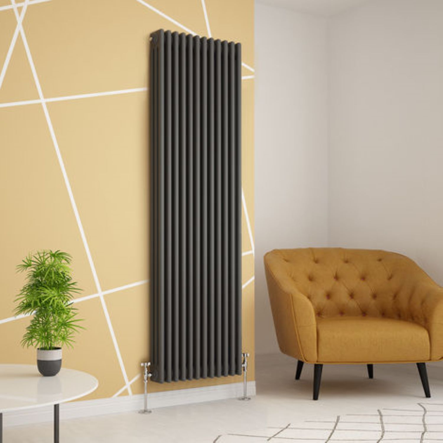 Old Style Anthracite Traditional 3 Column 1800mm x 288mm Radiator