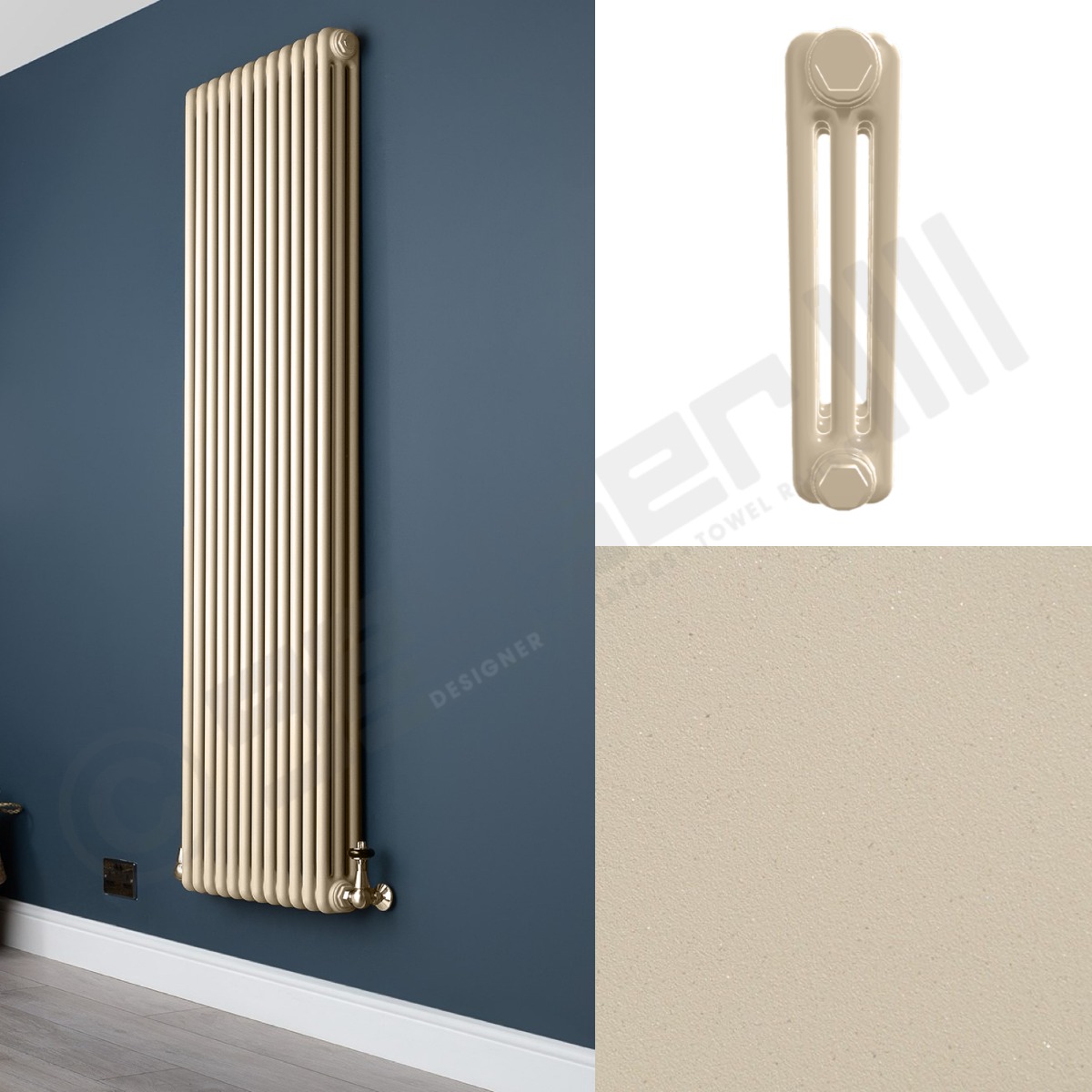 3 Column Cream Tall Radiator