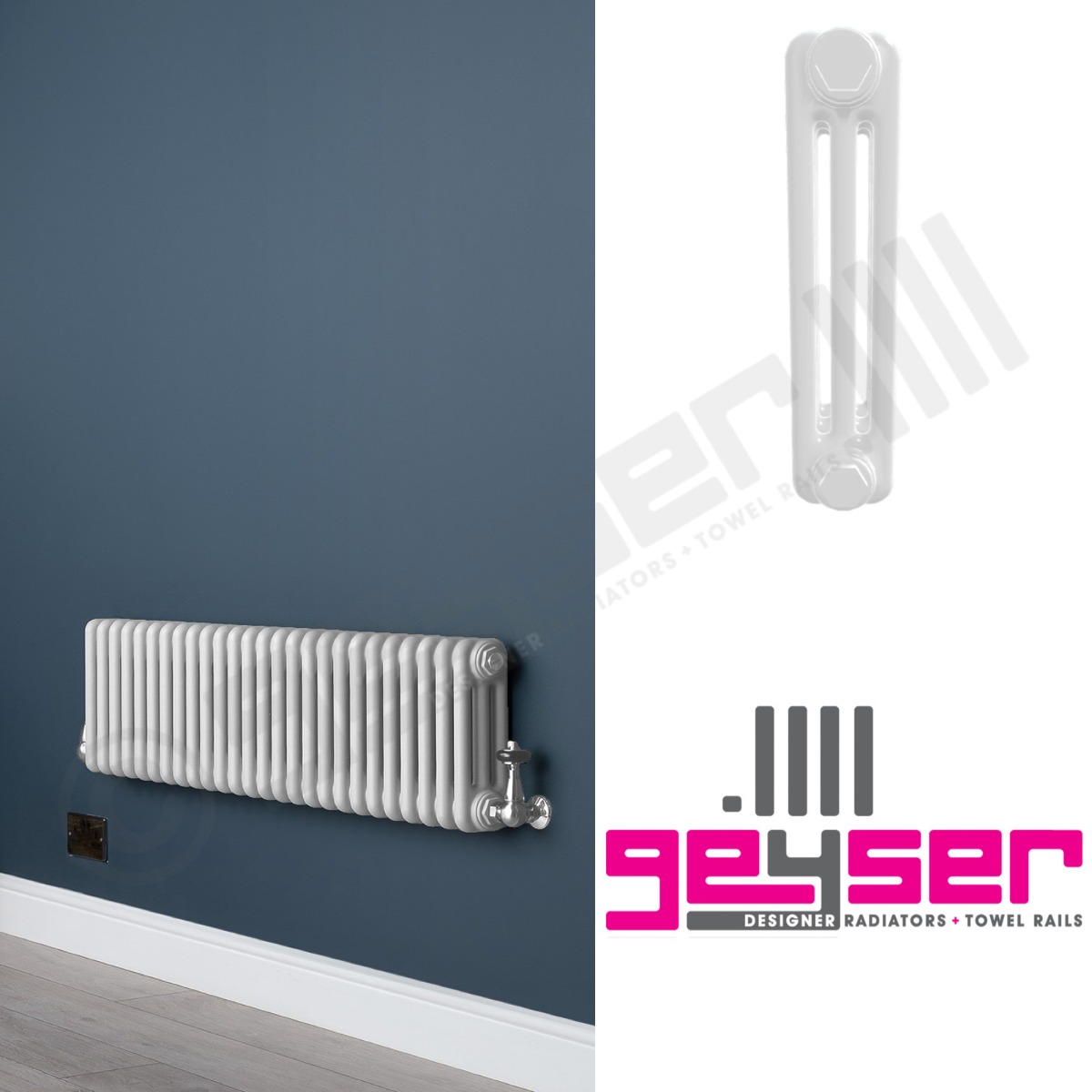 Custom 3 Column 300mm High Gloss White Radiators