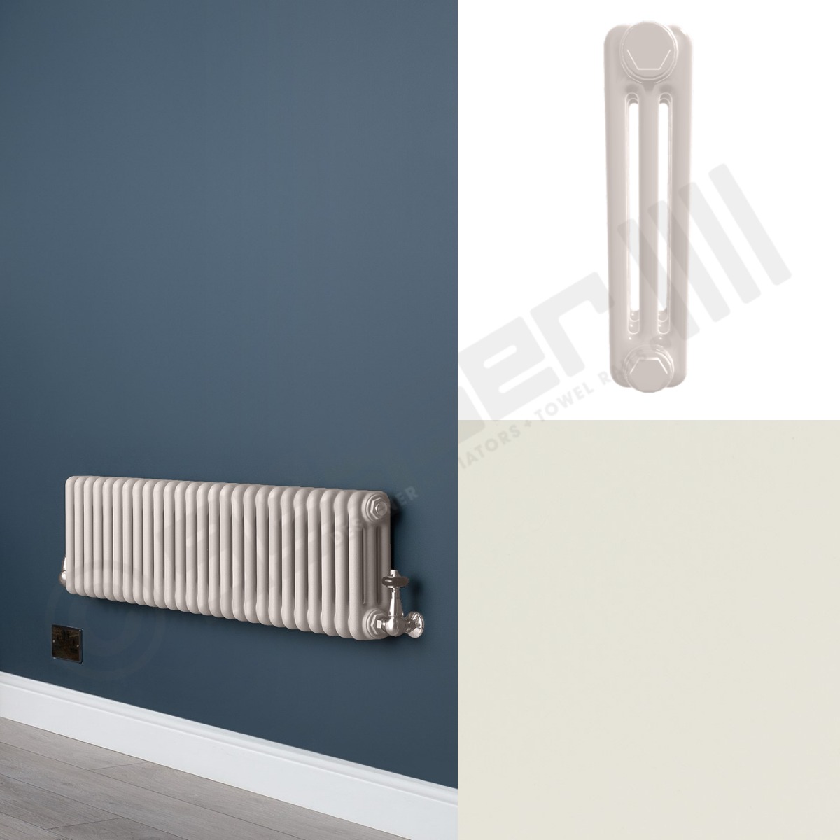 3 Column Matt White Low Level Radiator
