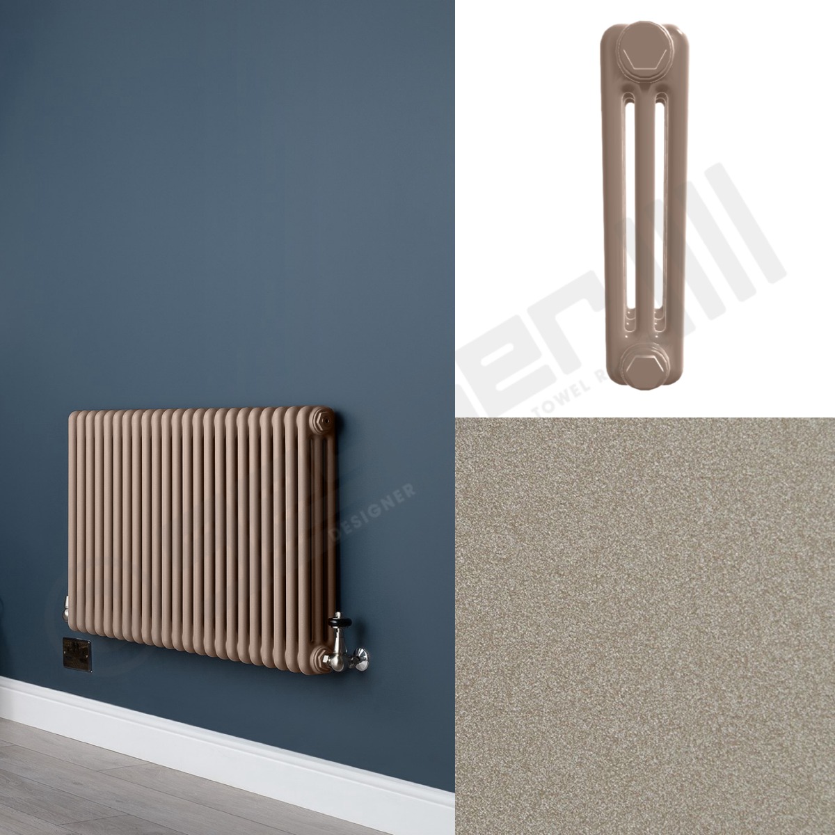 3 Column Sand Living Room Radiator