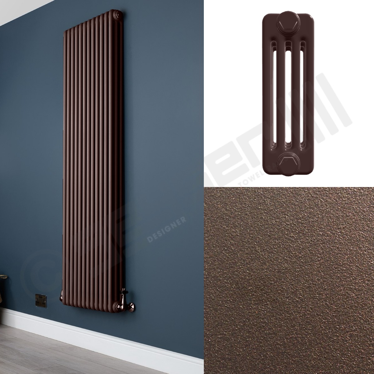 4 Column Chocolate Brown Tall Radiator