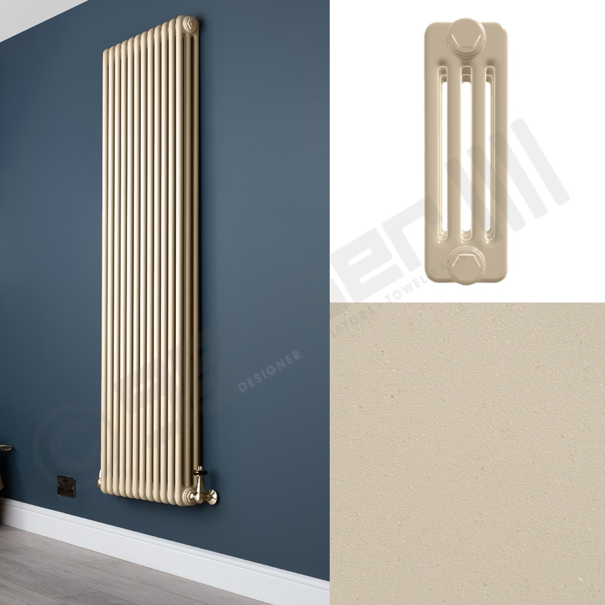 4 Column Cream Tall Radiator