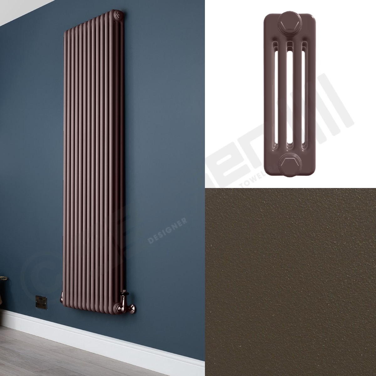 4 Column Tobacco Brown Tall Radiator