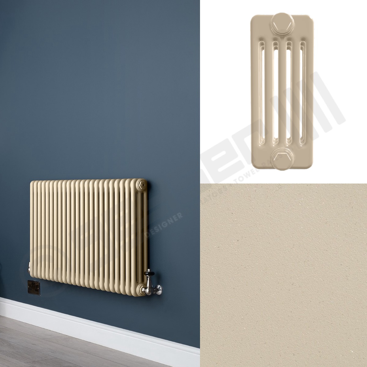 5 Column Cream Living Room Radiator