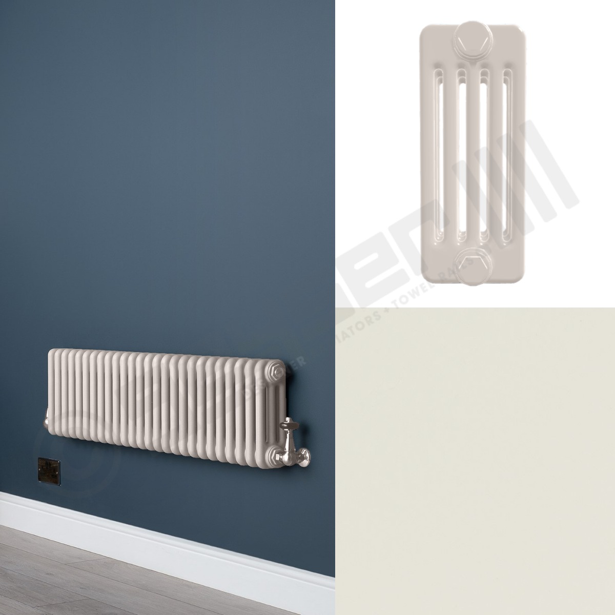 5 Column Matt White Low Level Radiator