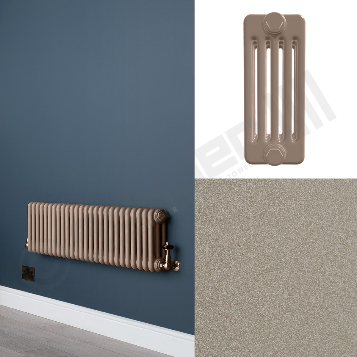 Custom 5 Column 400mm High Sand Brown Radiators