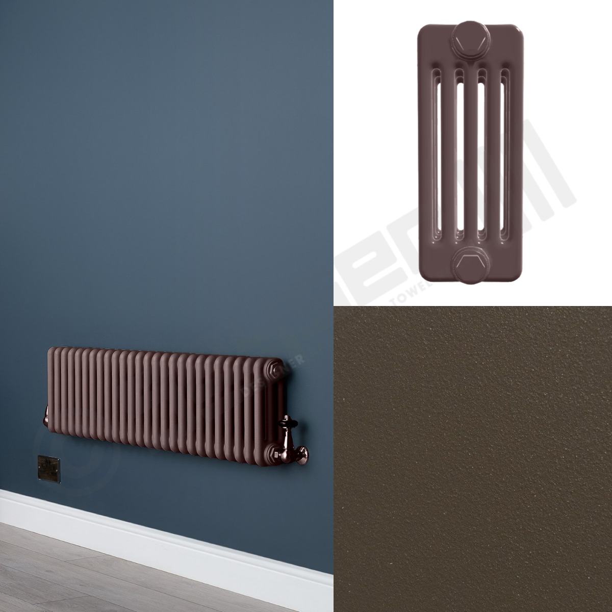 5 Column Tobacco Brown Low Level Radiator