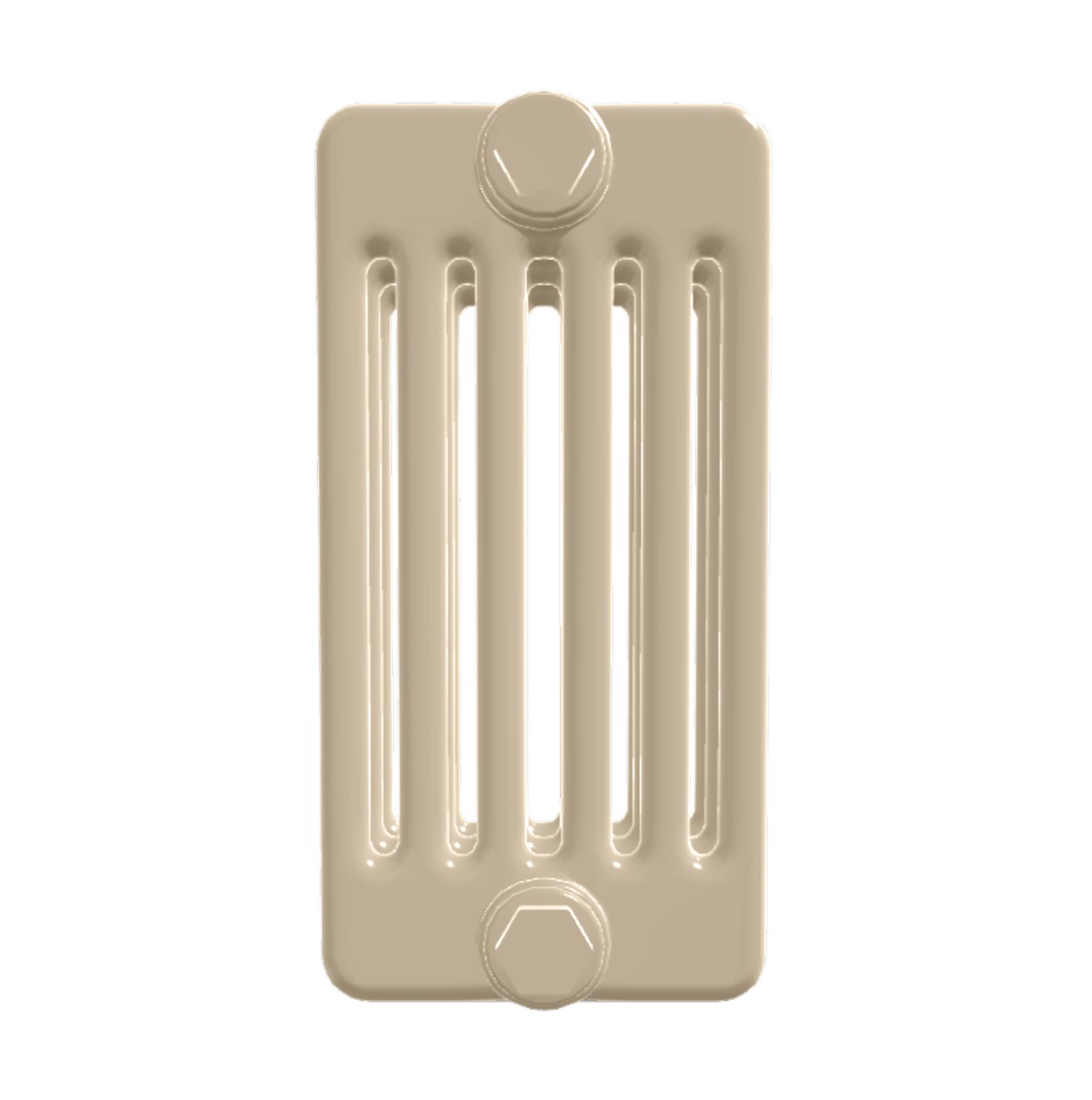 Custom 6 Column 500mm High Textured Matt Cream Radiators