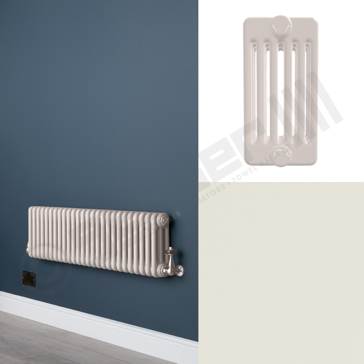 6 Column Matt White Low Level Radiator