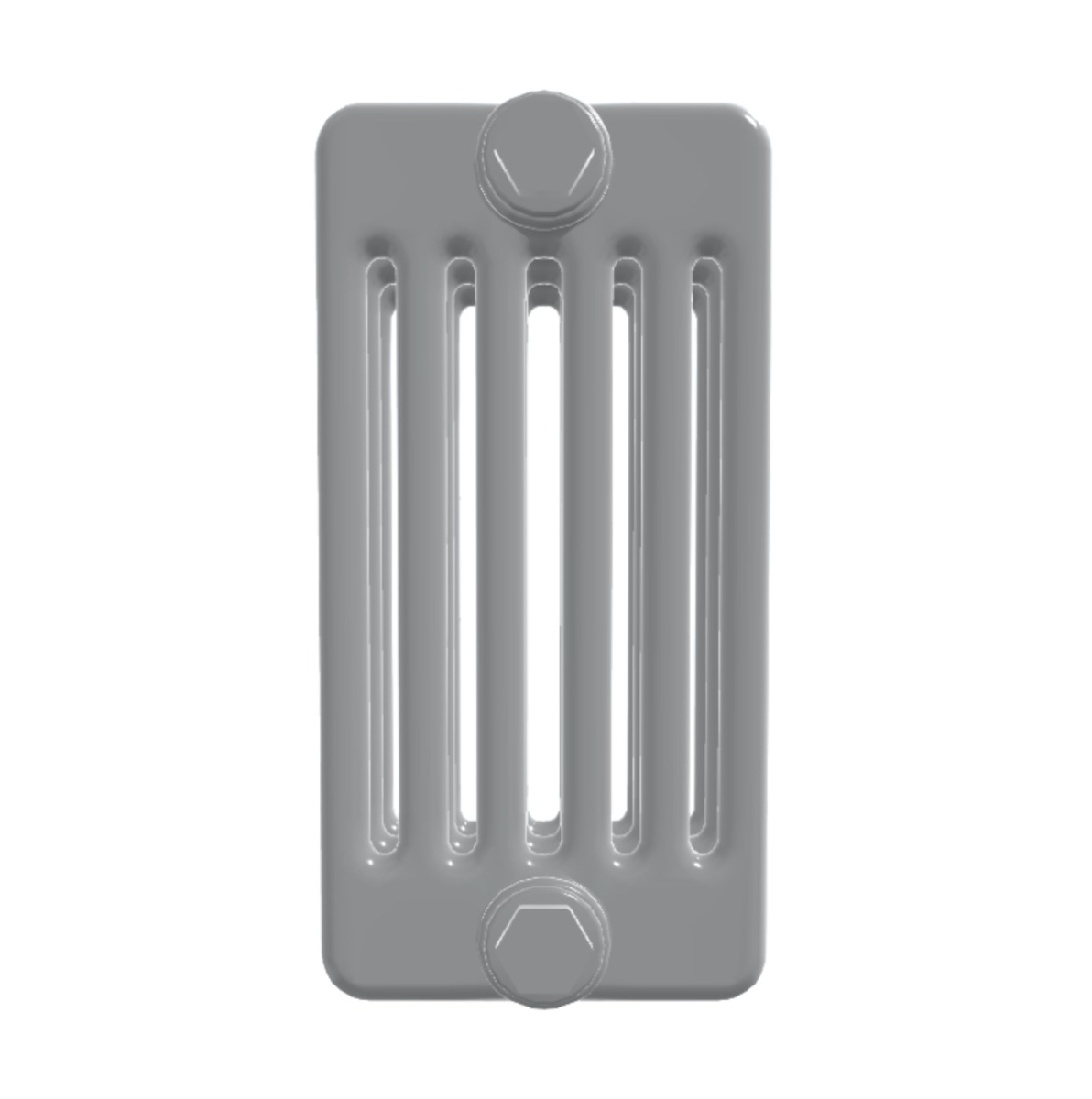 Custom 6 Column 600mm High Smooth Matt Light Grey Radiators