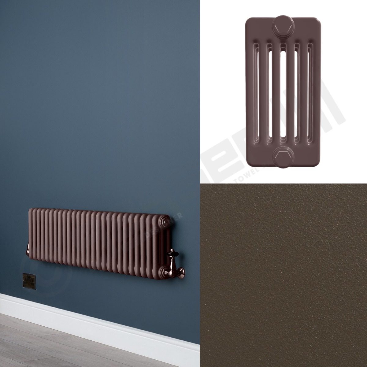 6 Column Tobacco Brown Low Level Radiator