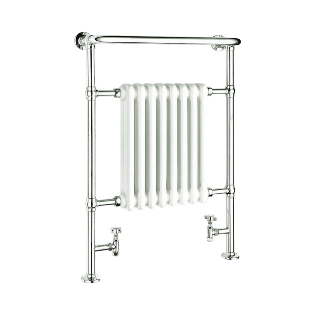 Canterbury traditional chrome towel rail with column radiator insert