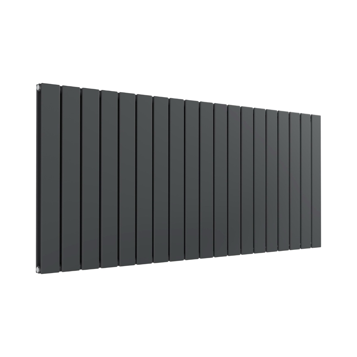 Cardiff double panel horizontal designer radiator in anthracite grey 600mm high x 1402mm wide