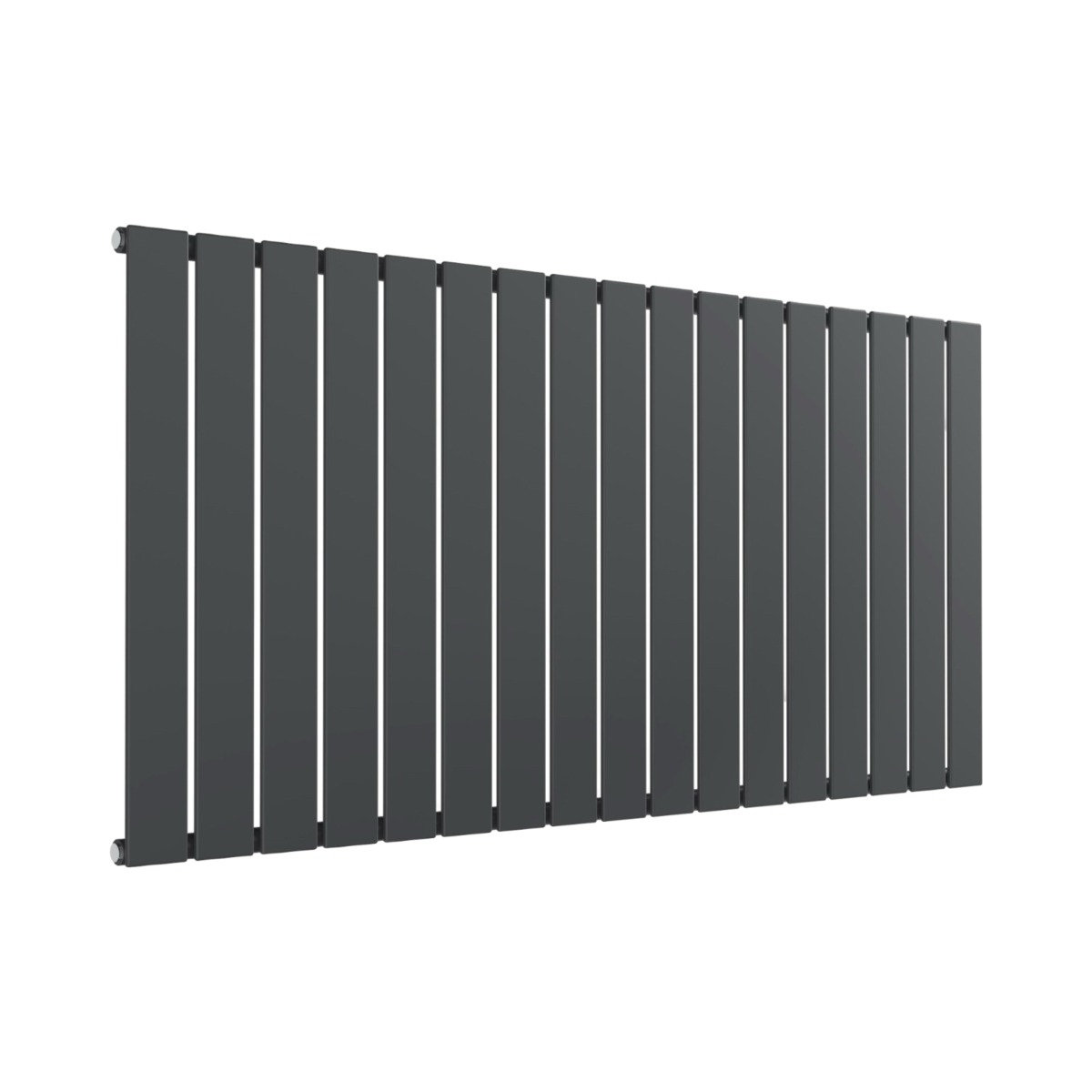Cardiff single panel horizontal designer radiator in anthracite grey 600mm high x 1254mm wide