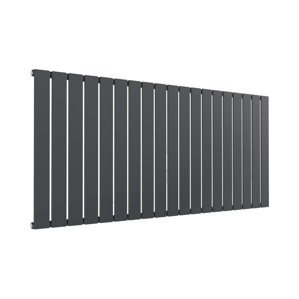Cardiff single panel horizontal designer radiator in anthracite grey 600mm high x 1402mm wide