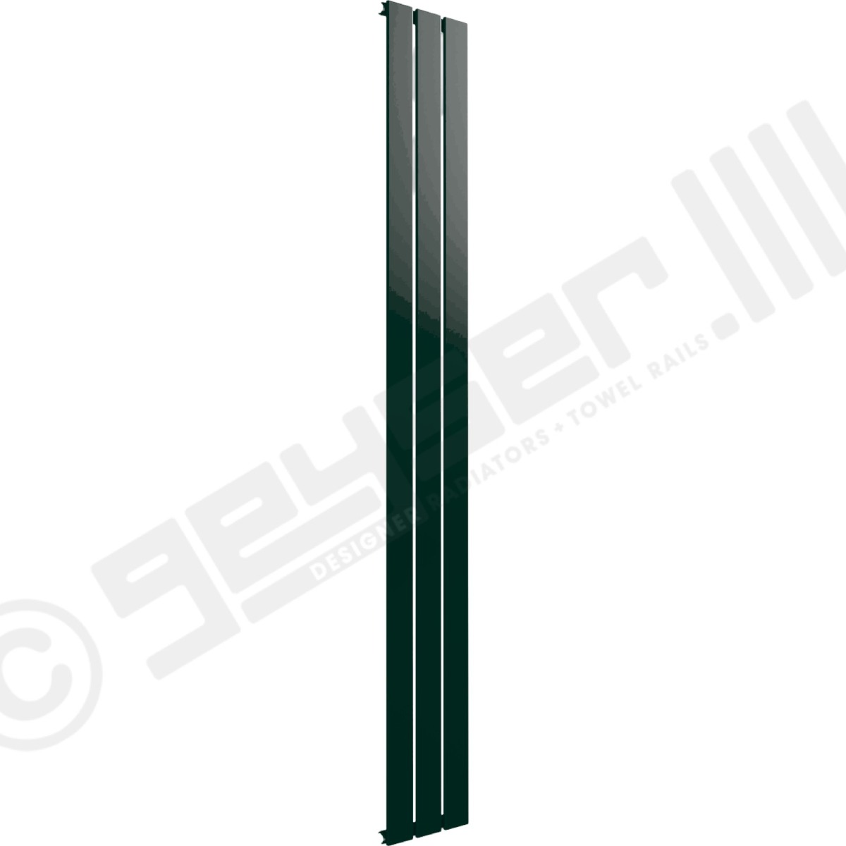 Cardiff Special Vertical Single Panel Radiator 1600mm x 218mm in British Racing Green RAL 6005