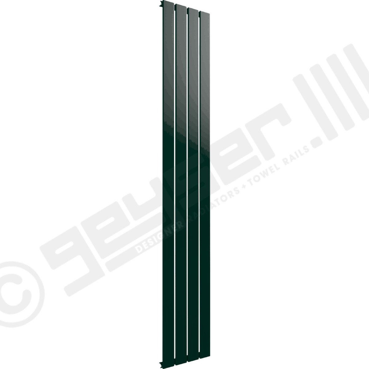 Cardiff Special Flat Vertical Single Panel Designer Radiator 1800mm x 292mm in British Racing Green RAL 6005