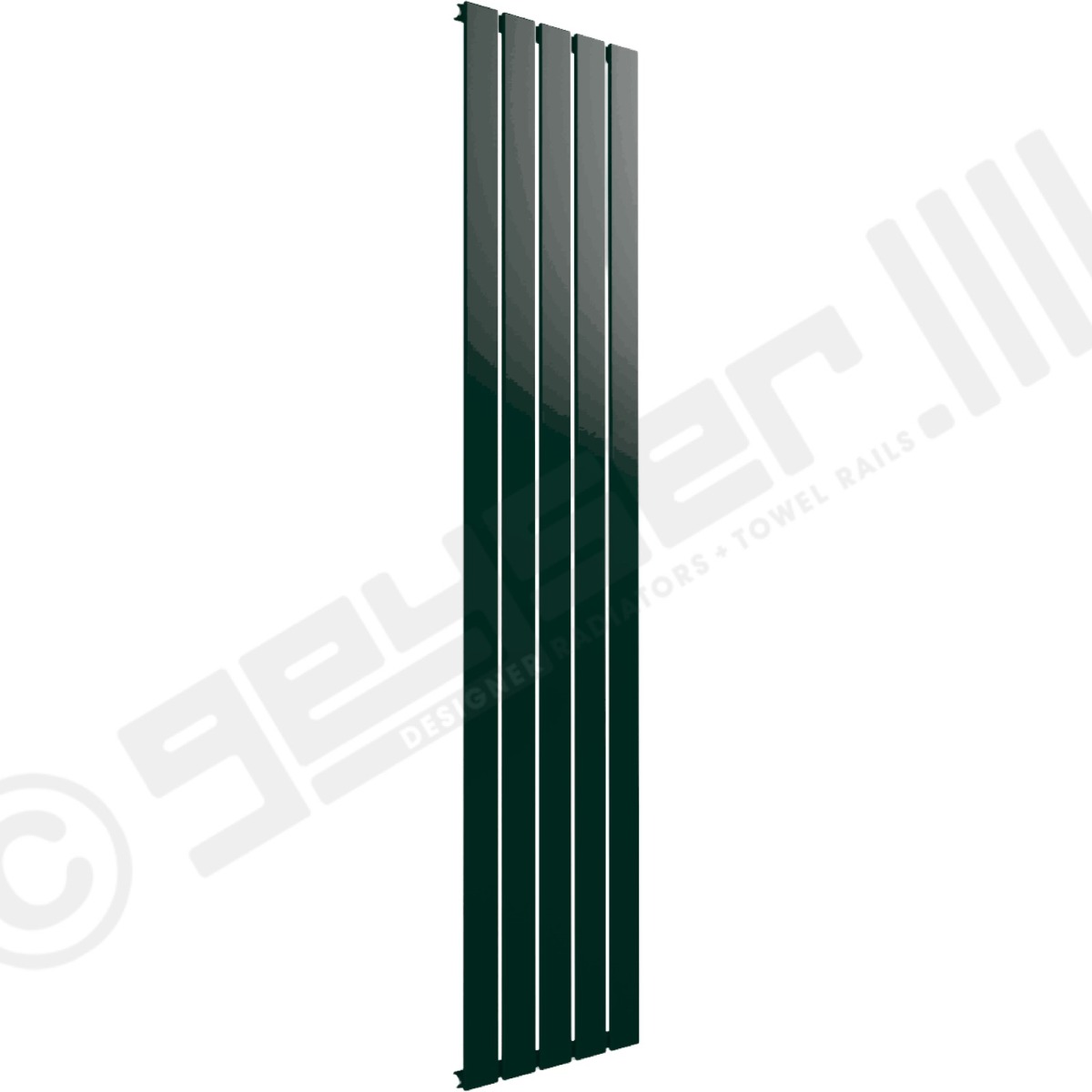 Cardiff Special Flat Vertical Single Panel Designer Radiator 1800mm x 366mm in British Racing Green RAL 6005