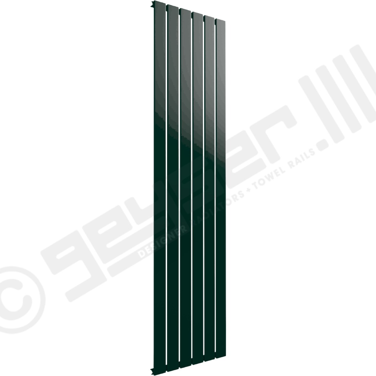 Cardiff Special Vertical Single Panel Radiator 1600mm x 440mm in British Racing Green RAL 6005