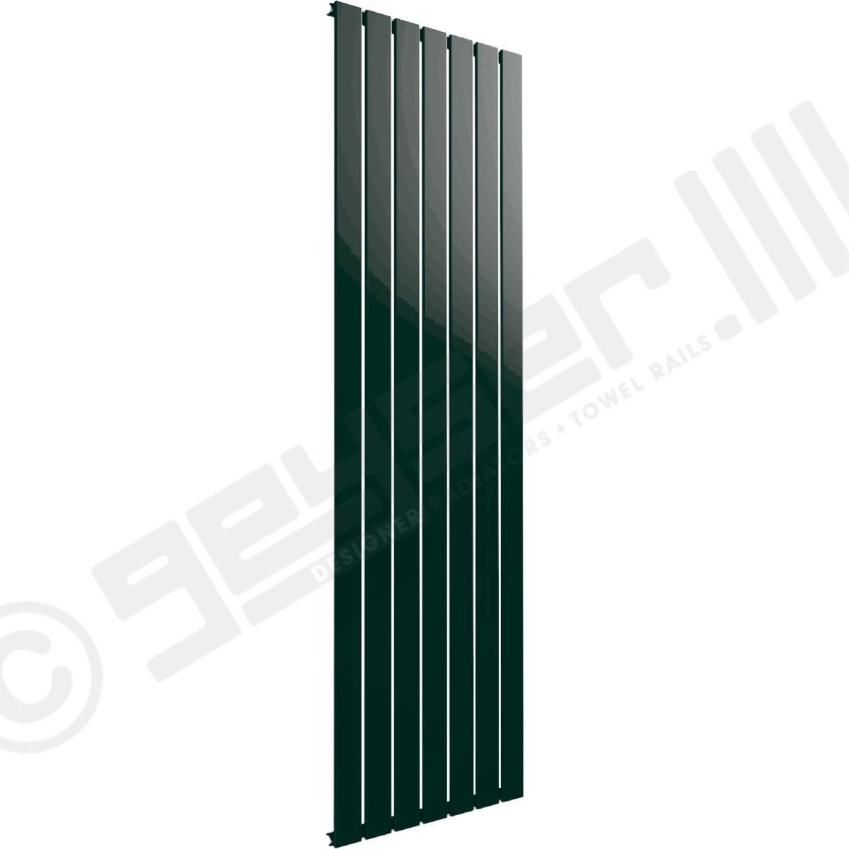 Cardiff Special Vertical Single Panel Radiator 1600mm x 514mm in British Racing Green RAL 6005