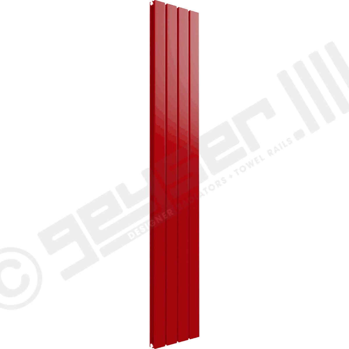 Cardiff Special Flat Vertical Double Panel Designer Radiator 1600mm x 292mm in Carmine Red RAL 3002