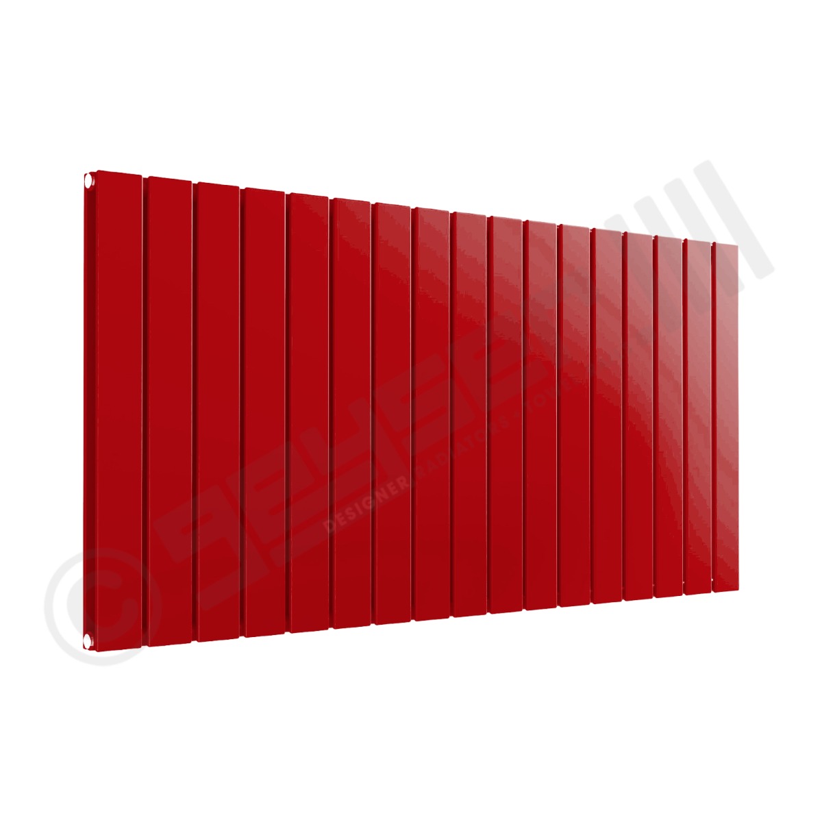 Cardiff Special Horizontal Double Panel Radiator 600mm x 1254mm in Carmine Red RAL 3002