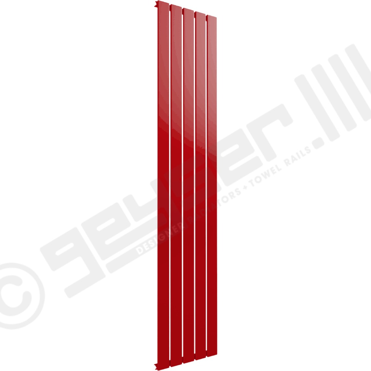 Cardiff Special Flat Vertical Single Panel Designer Radiator 1800mm x 366mm in Wine Red RAL 3005