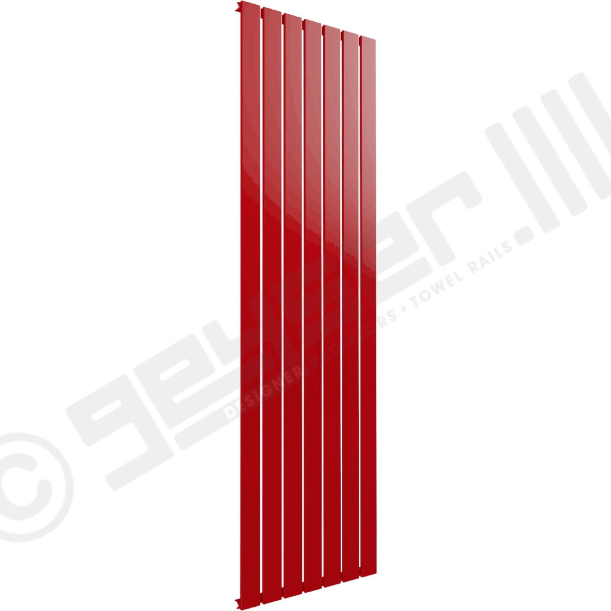 Cardiff Special Flat Vertical Single Panel Designer Radiator 1800mm x 514mm in Wine Red RAL 3005