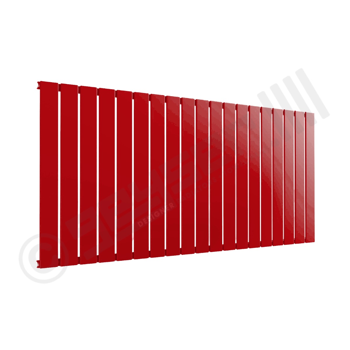 Cardiff Special Horizontal Single Panel Radiator 600mm x 1402mm in Carmine Red RAL 3002