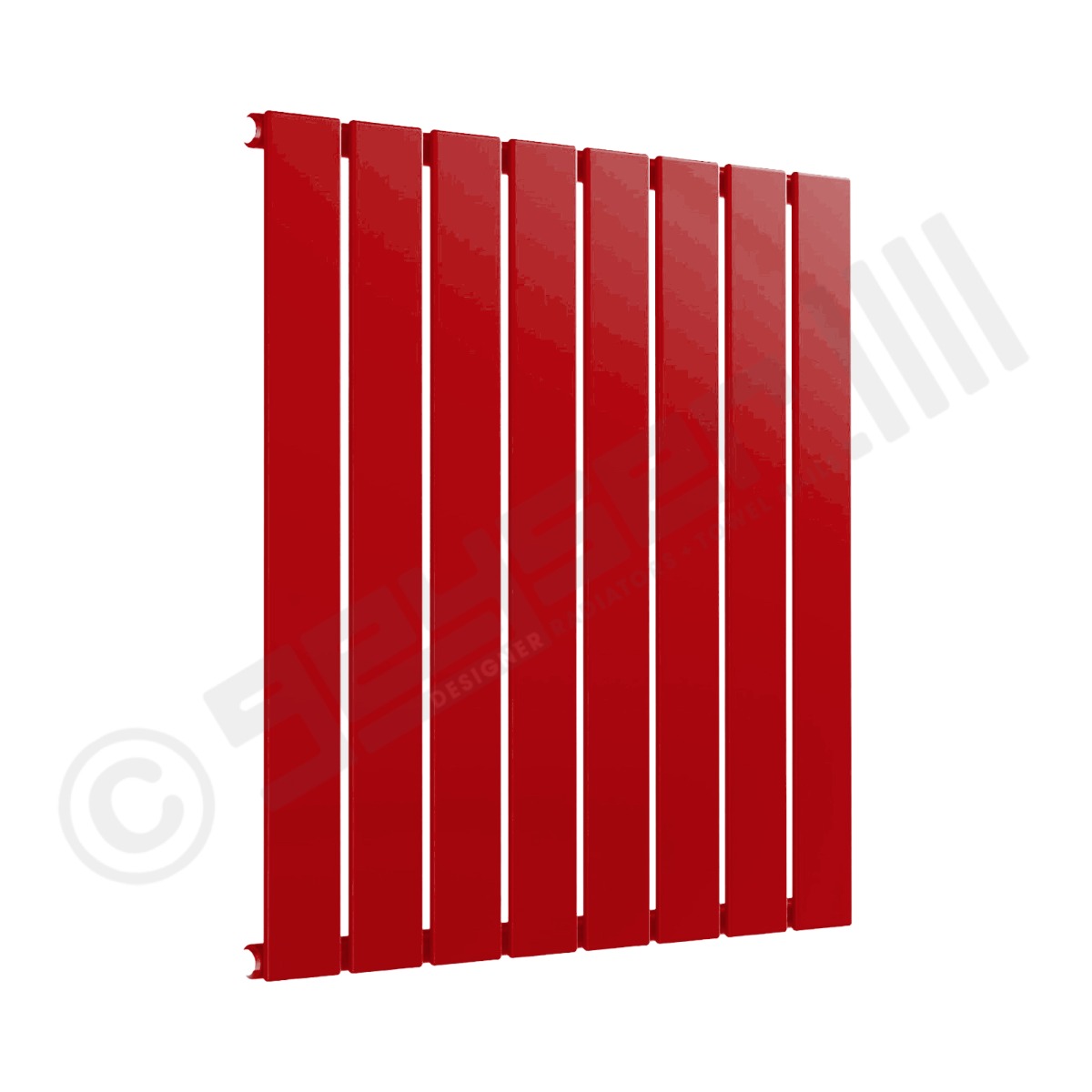 Cardiff Special Flat Horizontal Single Panel Designer Radiator 600mm x 588mm in Carmine Red RAL 3002