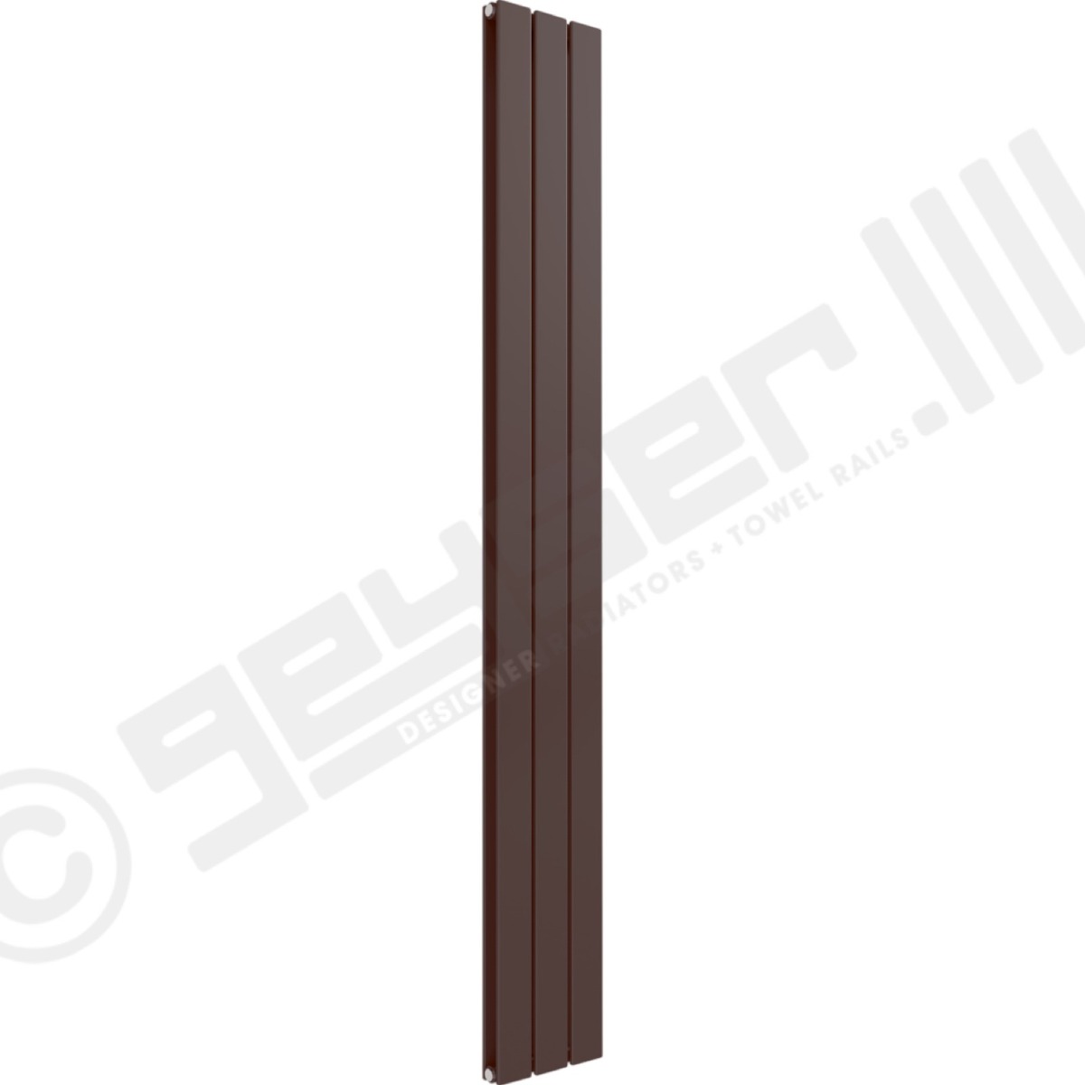 Cardiff Special Vertical Double Panel Radiator 1600mm x 218mm in Chocolate Brown RAL 8017