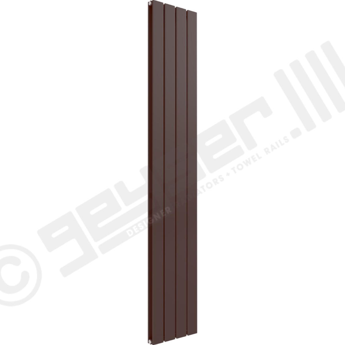 Cardiff Special Flat Vertical Double Panel Designer Radiator 1800mm x 292mm in Chocolate Brown RAL 8017
