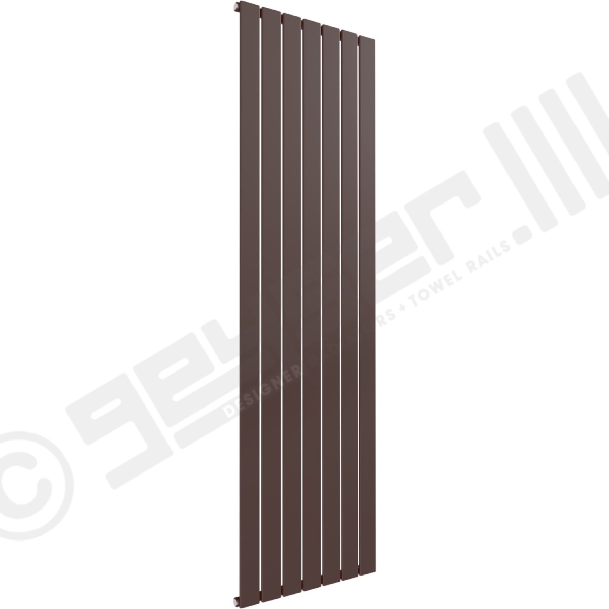 Cardiff Special Vertical Single Panel Radiator 1600mm x 514mm in Chocolate Brown RAL 8017