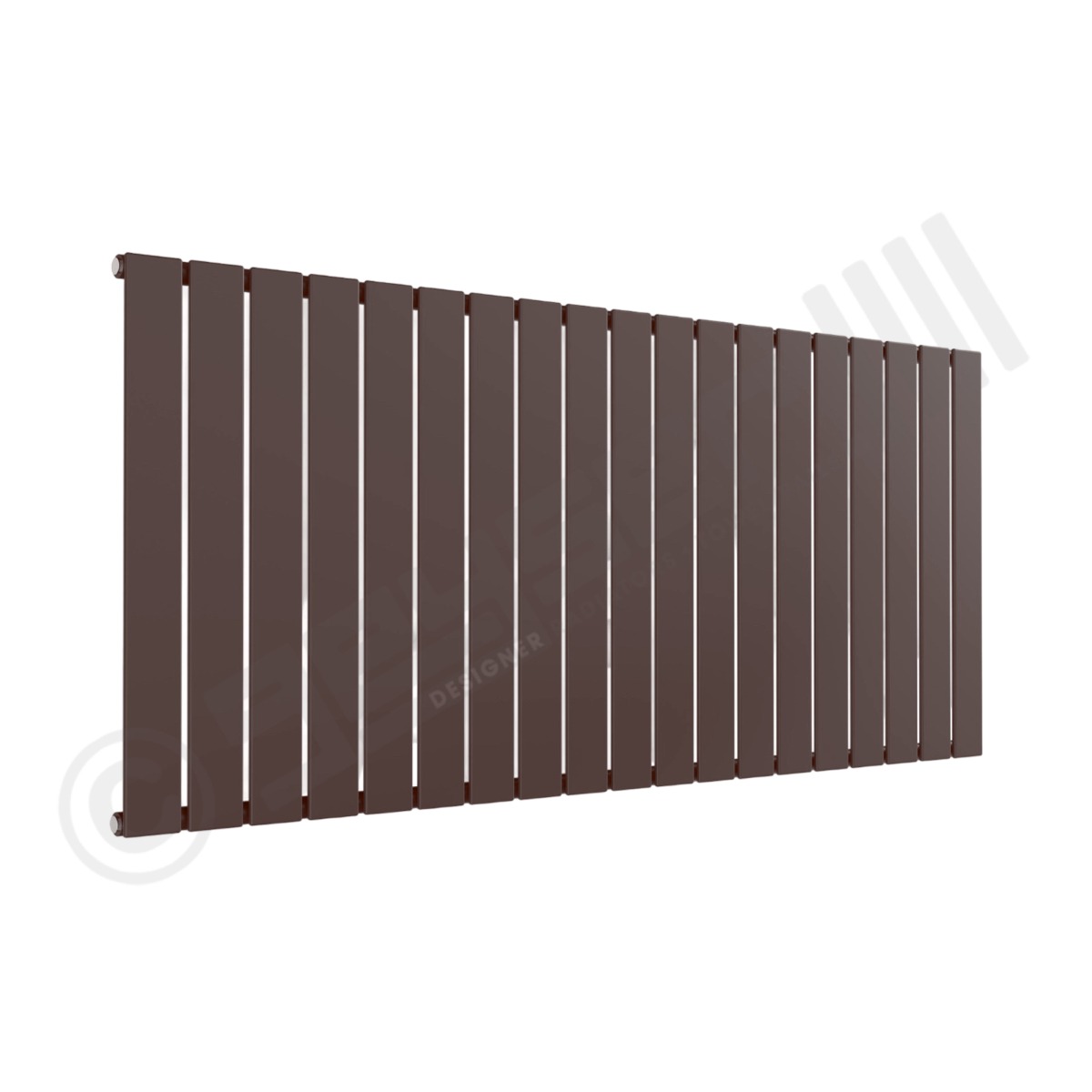 Cardiff Special Flat Horizontal Single Panel Designer Radiator 600mm x 1402mm in Chocolate Brown RAL 8017