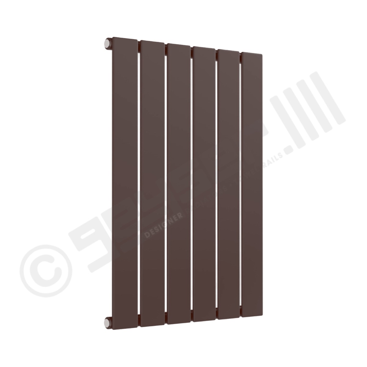 Cardiff Special Flat Horizontal Single Panel Designer Radiator 600mm x 440mm in Chocolate Brown RAL 8017