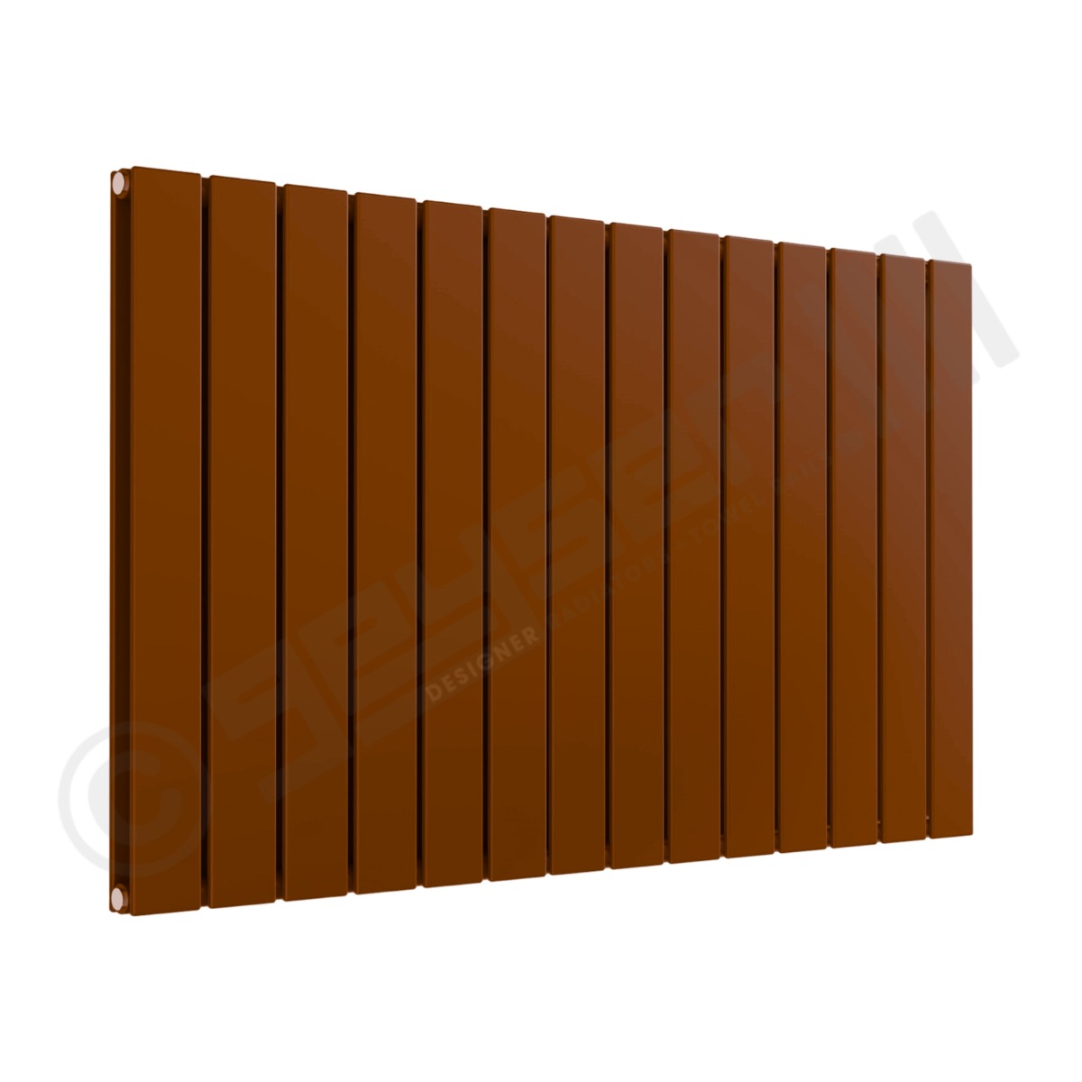 Cardiff Special Flat Horizontal Double Panel Designer Radiator 600mm x 1032mm in Clay Brown RAL 8003