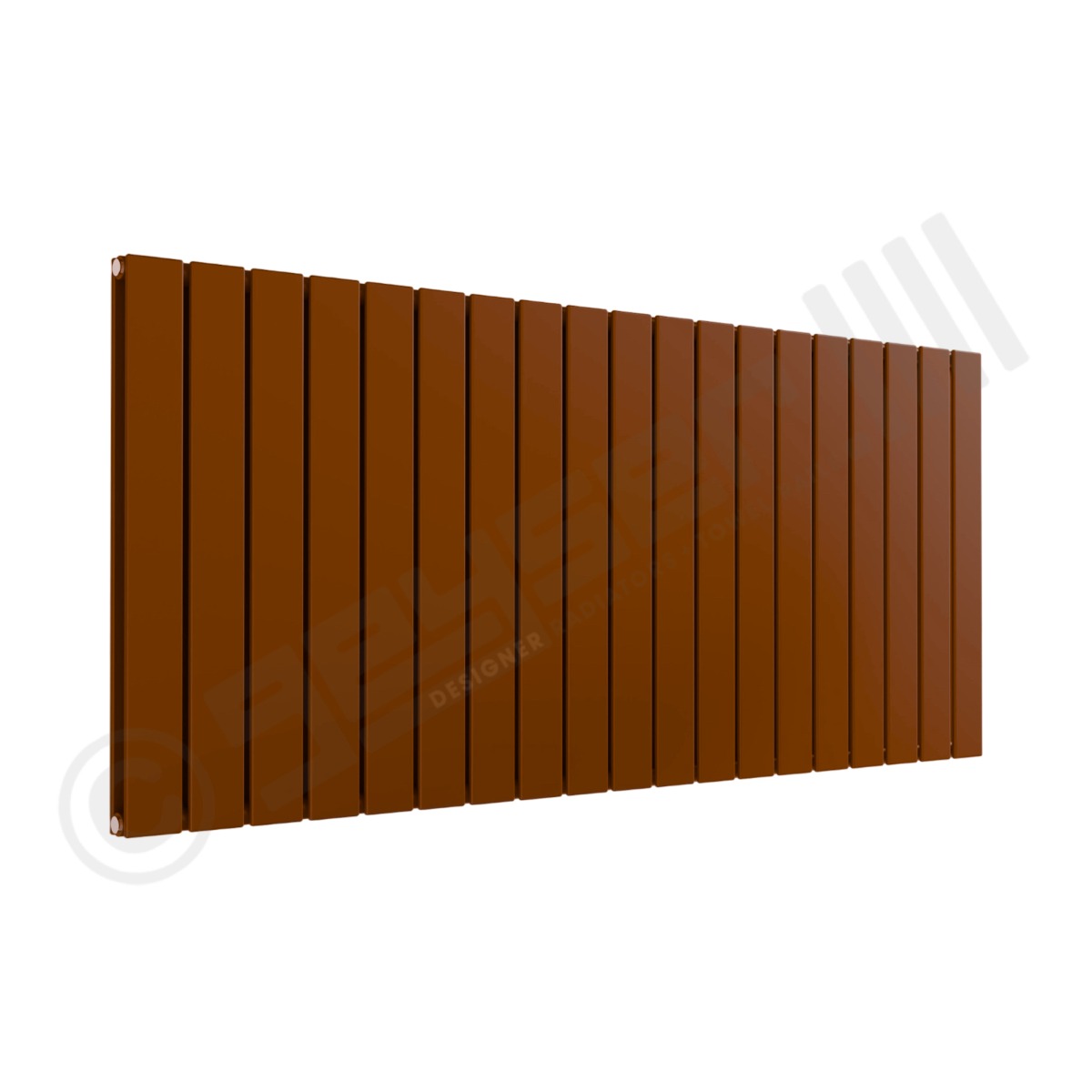 Cardiff Special Flat Horizontal Double Panel Designer Radiator 600mm x 1402mm in Clay Brown RAL 8003